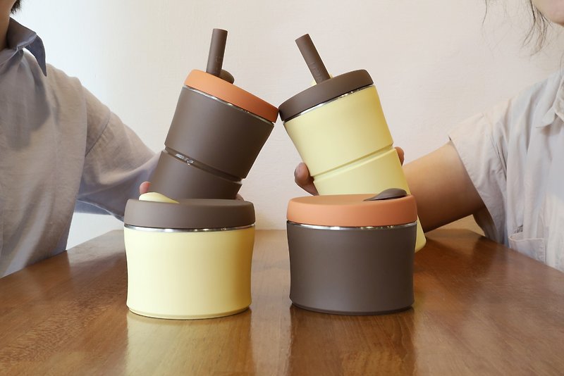 【dr.Si Lianlian Brulee Chocolate Cup】Foldable Silicone Environmental Protection Cup Accompanying Cup Drink Cup Picnic - Cups - Silicone Brown