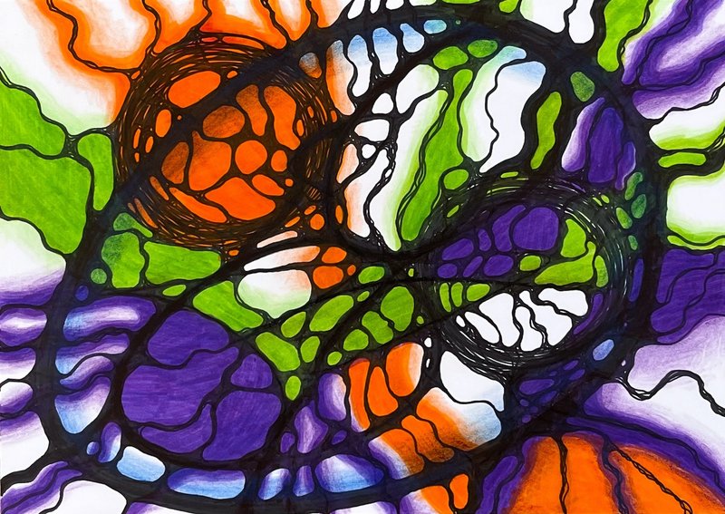 Birth of ideas. Modern art, freehand drawing. - 壁貼/牆壁裝飾 - 紙 