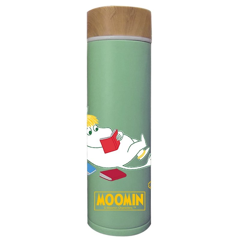 Moomin嚕嚕米授權-木紋蓋保溫瓶(綠) - 其他 - 其他金屬 綠色