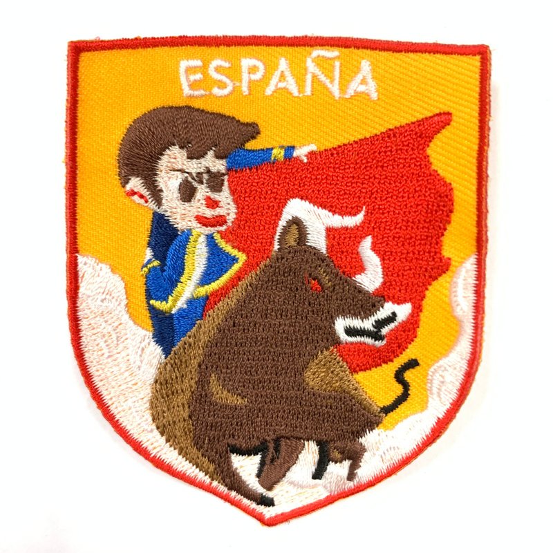 西班牙 鬥牛士 ESPANA 飛行夾克 燙布貼 刺繡袖標 地標電繡刺繡士 - 徽章/別針 - 繡線 多色