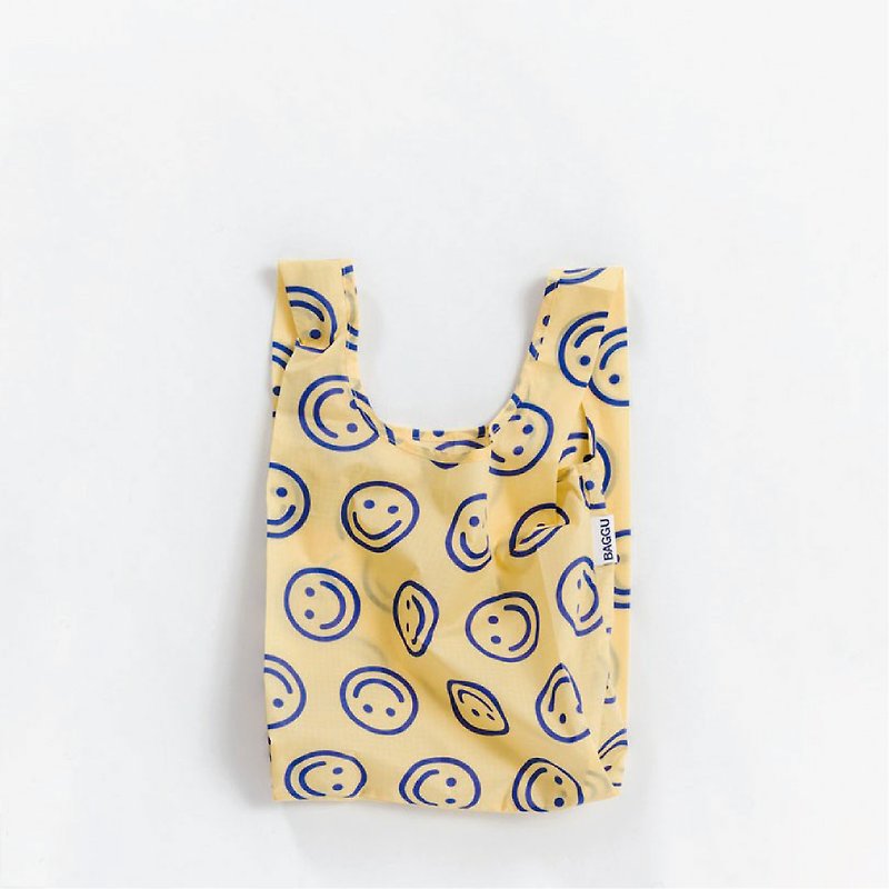 [New] BAGGU Eco Storage Bag - Mini Size - Smiley Face - กระเป๋าถือ - วัสดุกันนำ้ สีเหลือง