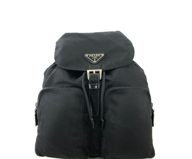 PRADA プラダ 90S トライアングルロゴ レザー リュック バックパック PRADA プラダ 90S トライアングルロゴ レザー リュック バックパック