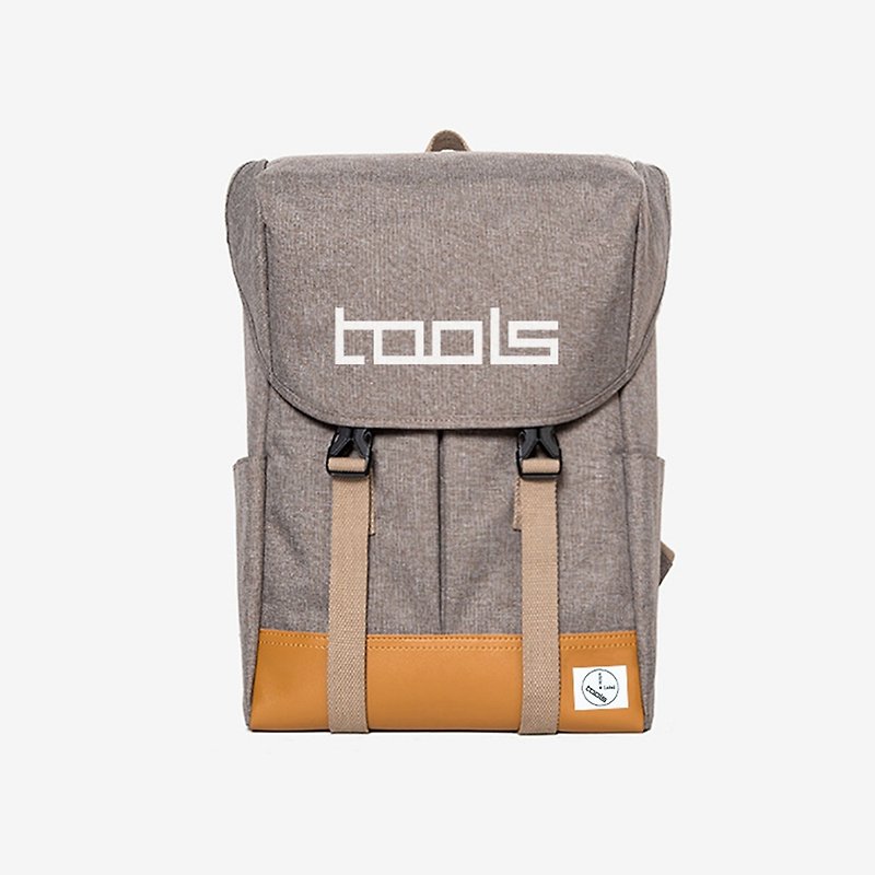 Backpack student backpack - กระเป๋าเป้สะพายหลัง - เส้นใยสังเคราะห์ สีกากี