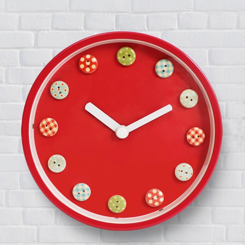 Lovel 16cm Childlike Fruit Candy Aluminum Frame Mute Wall Clock (A736FL-PK) - Clocks - Other Metals Red