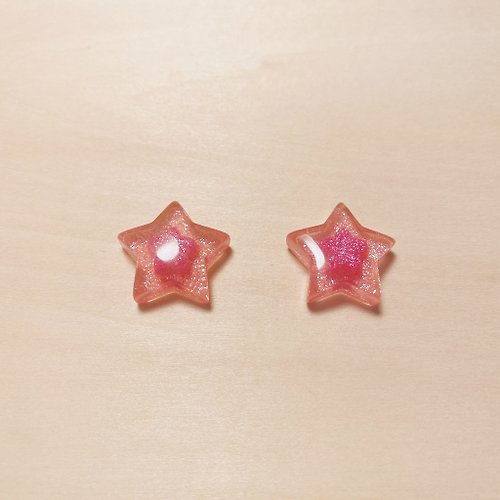 鳥嶼 Niaoyoo 復古粉紅糖果星星耳環