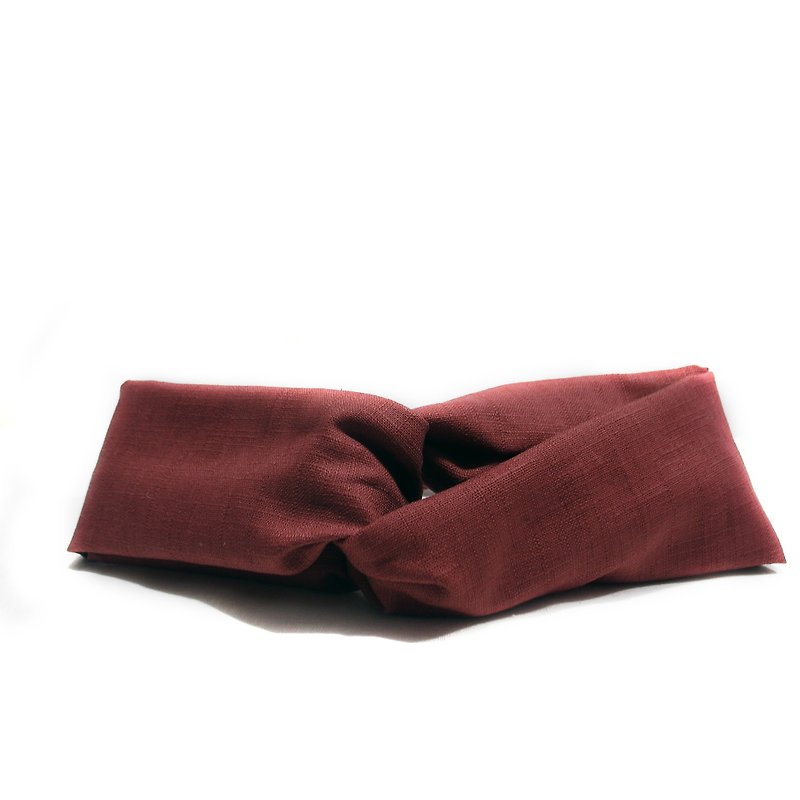 Silent plain cross headband - Headbands - Cotton & Hemp Red