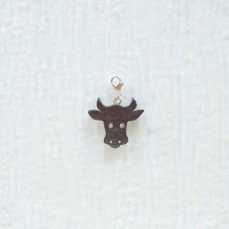 Cow wooden charm - Charms - Wood Brown