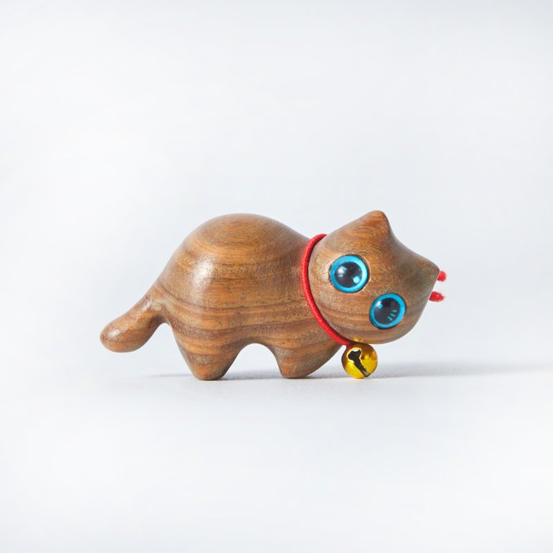 Cari 偷看您的小貓木雕 - 擺飾/家飾品 - 木頭 咖啡色