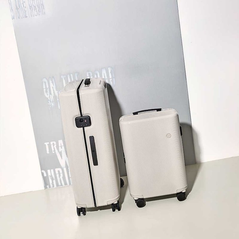 ITO smoked white PISTACHIO pistachio suitcase for check-in - Luggage & Luggage Covers - Aluminum Alloy White