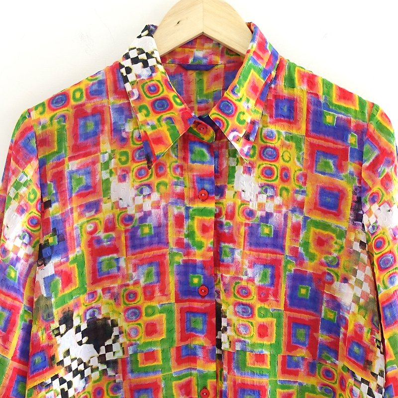 │Slowly│ turbid- vintage shirt │vintage.vintage.literary - Women's Shirts - Polyester Multicolor