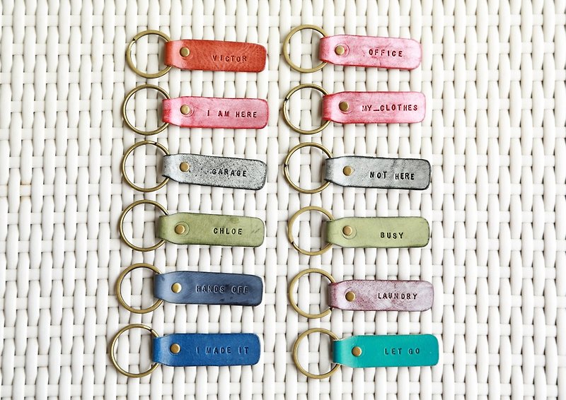 hykcwyre Minimalist Key Chain, Personalised, Simple, Event, Wedding, 3pcs pack - Keychains - Genuine Leather 