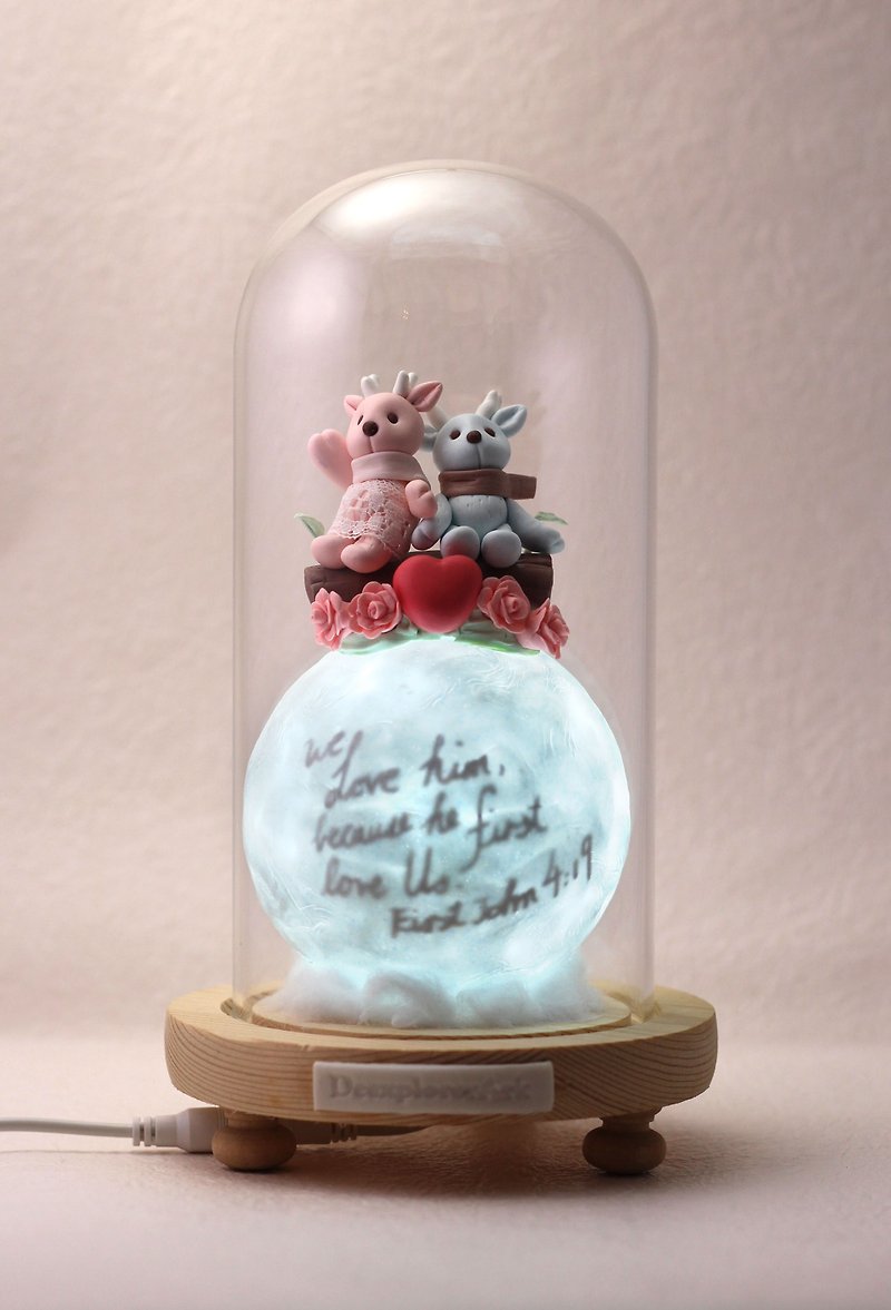 冬日小鹿星球密語燈,最貼心的禮物 - 燈具/燈飾 - 黏土 