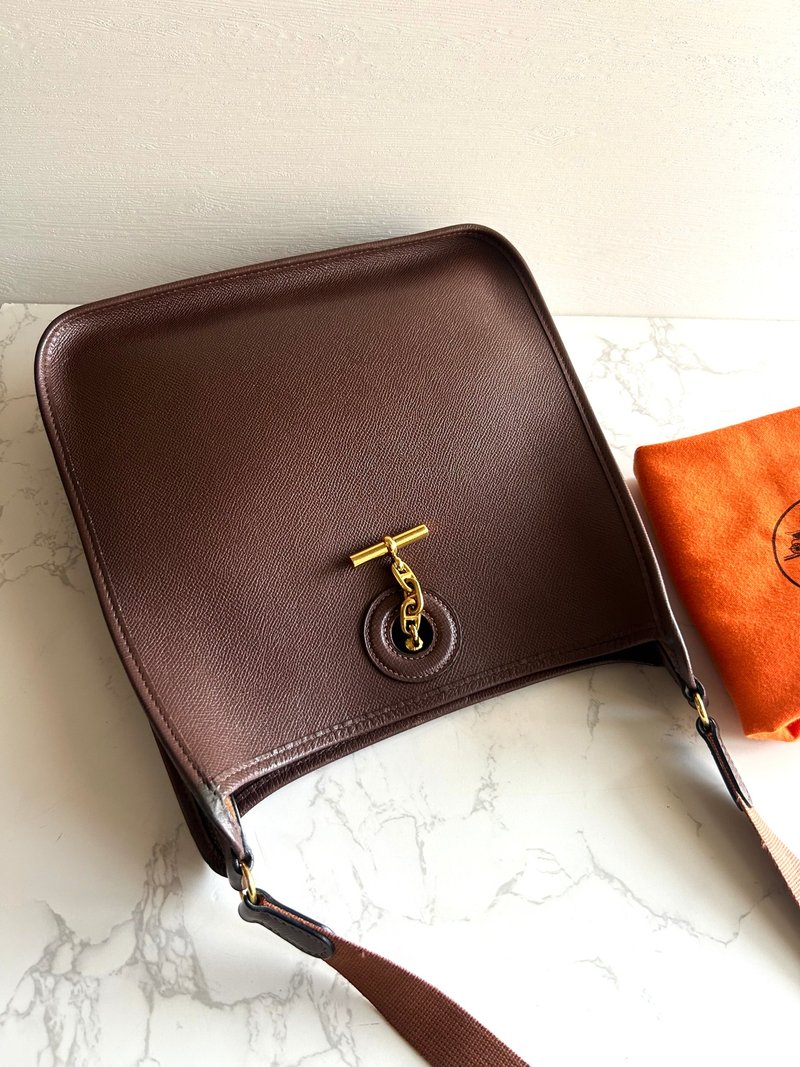 絕版中古包 Hermes Vespa PM皮革包 側背包 單肩包 二手包 斜背包 - 側背包/斜孭袋 - 真皮 咖啡色