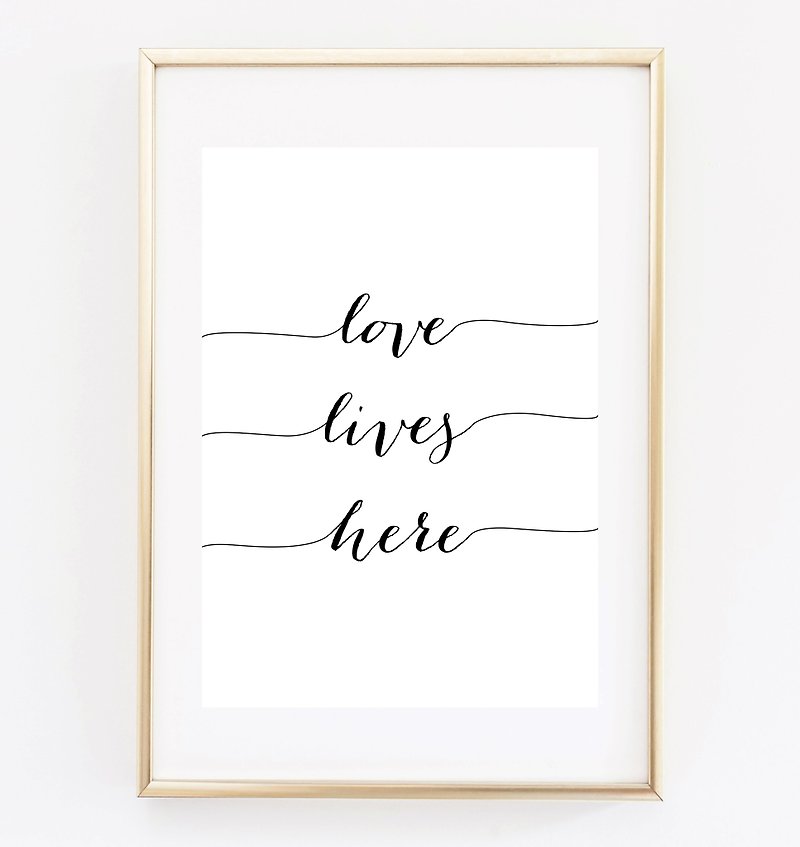 love lives here customizable posters - Wall Décor - Paper 
