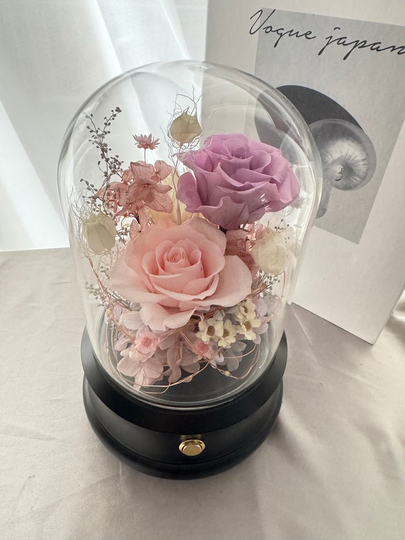 Everlasting Flower Audio Flower Cup Everlasting Flower Night Light Bluetooth Audio Speaker Pink and Purple Style Free Packaging Gift Box - Dried Flowers & Bouquets - Plants & Flowers 