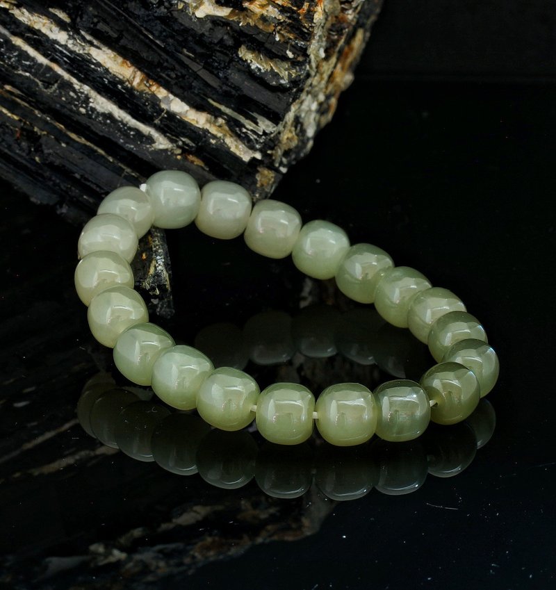 青海和田料 9mm 手鍊 ( Nephrite Bracelet 9mm ) - 手鍊/手環 - 玉石 
