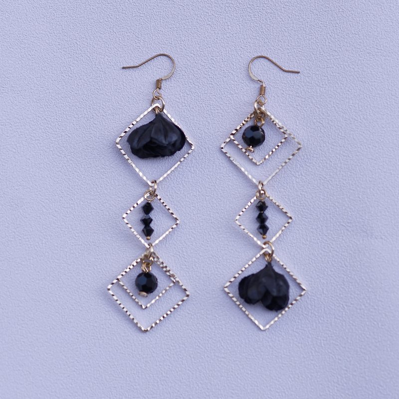 Misfit | Black Gold Asymmetrical Multilayered Earrings - Earrings & Clip-ons - Other Materials Black