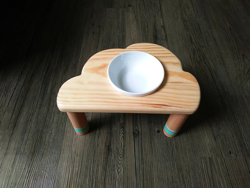 Mao children's table series--"Tiffin you are not green" Wood pet table bowl rack - Pet Bowls - Wood Brown