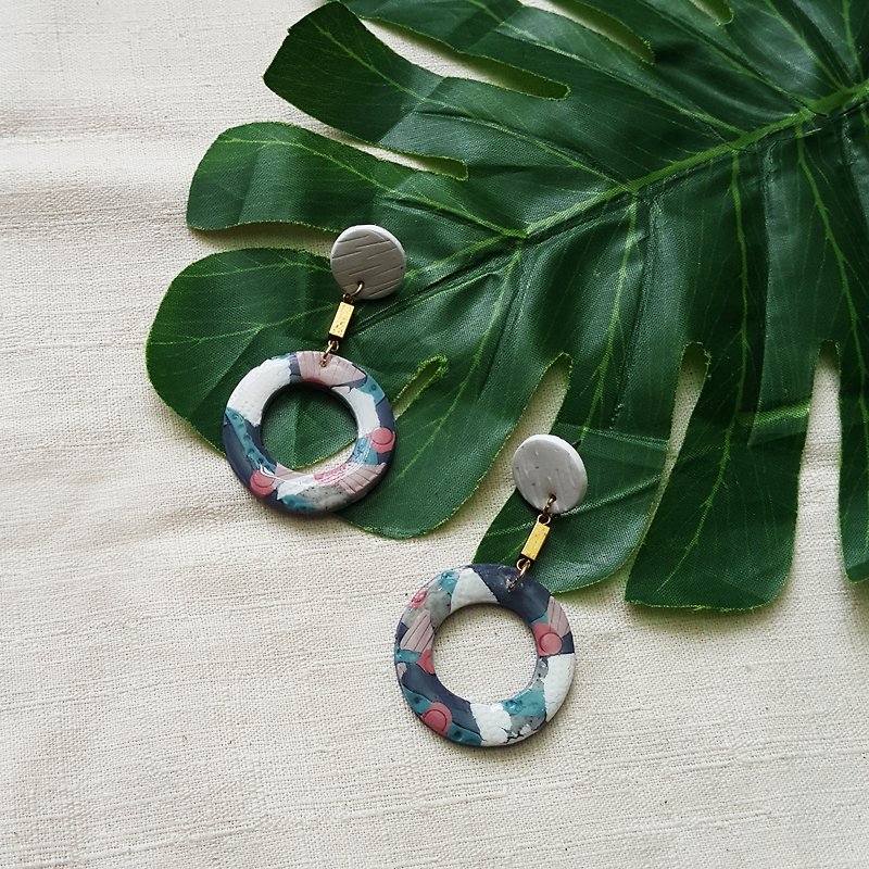 Colorful European and American trend earrings / hand made earrings / earrings / dangling earrings - Earrings & Clip-ons - Clay Multicolor
