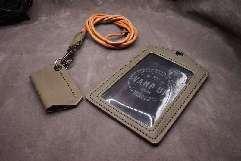 Employee Card Holder with Pen case-CCH103-Olive - 其他 - 真皮 