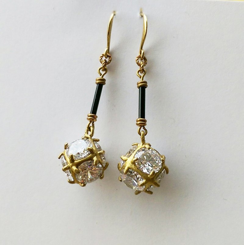 Zircon crystal ball Dangle earrings - Earrings & Clip-ons - Gemstone 