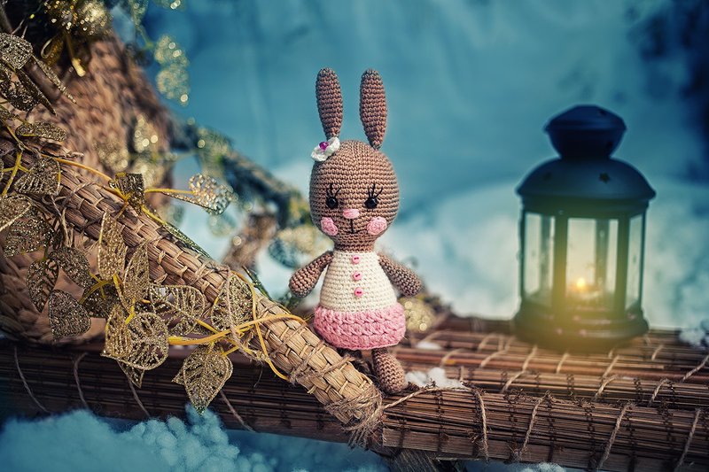 Cute bunny, Crochet bunny, Crochet bunny Stuffed toy, bunny toy,  knitted bunny, - ของเล่นเด็ก - ขนแกะ 