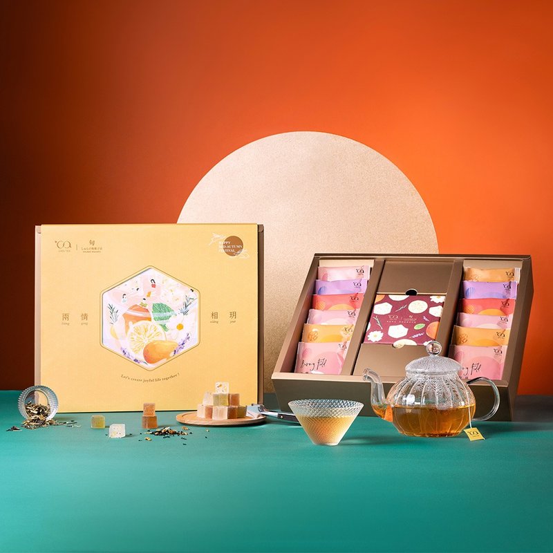 [2024 Mid-Autumn Festival Gift Box] CASS TEAx Xunshi Yue Amber Co-branded Gift Box | Tea Wine Amber Candy - ชา - อาหารสด สีทอง