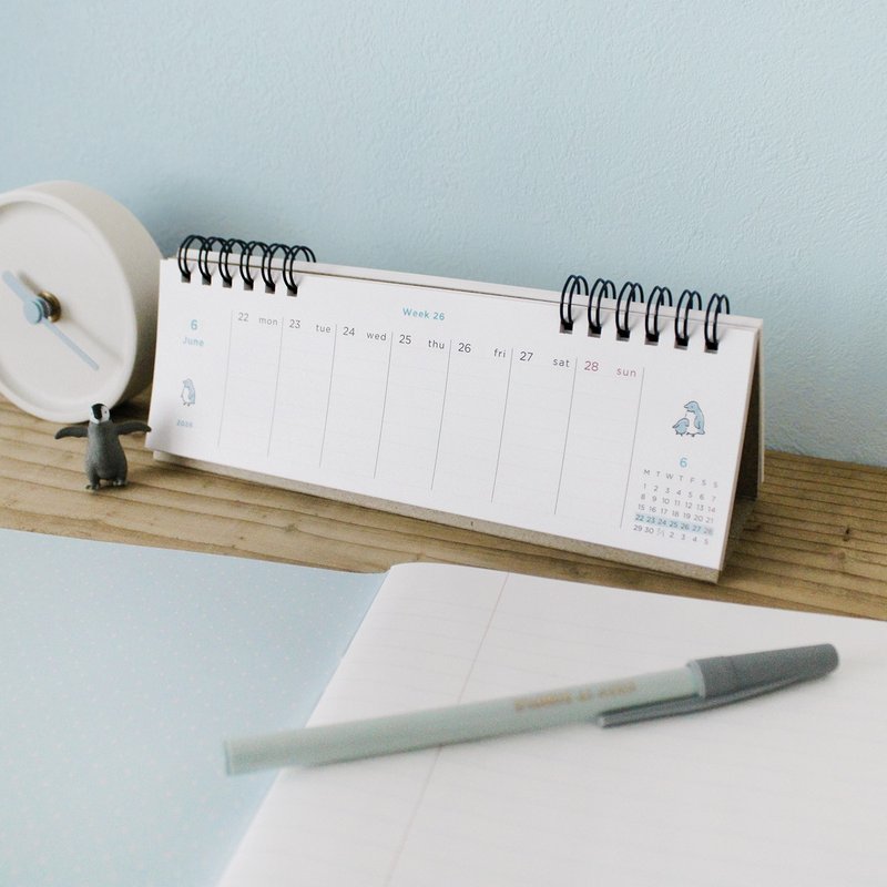 MATOKA カレンダー 2026年版 卓上 リングタイプ ウィークリー Minimini - 日曆/月曆/年曆 - 紙 