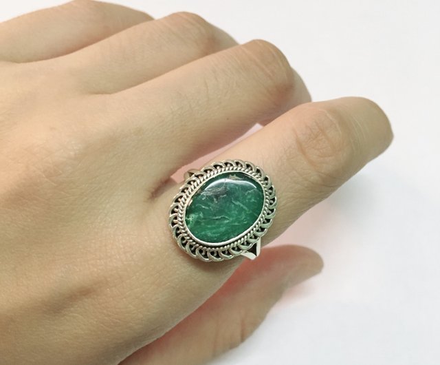 ターコイズ天然石指輪 リング silver ハンドメイド ネパール制