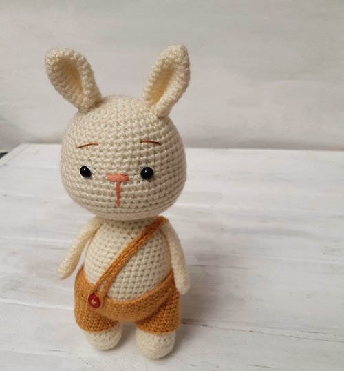 CrochetByIryska Hand Crochet Softy Bunny Funny Stuffed Toys Animals Knit Christmas Gift