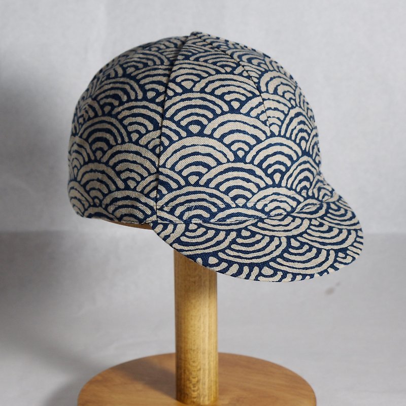 Handmade Cycling Cap - จักรยาน - ผ้าฝ้าย/ผ้าลินิน สีน้ำเงิน