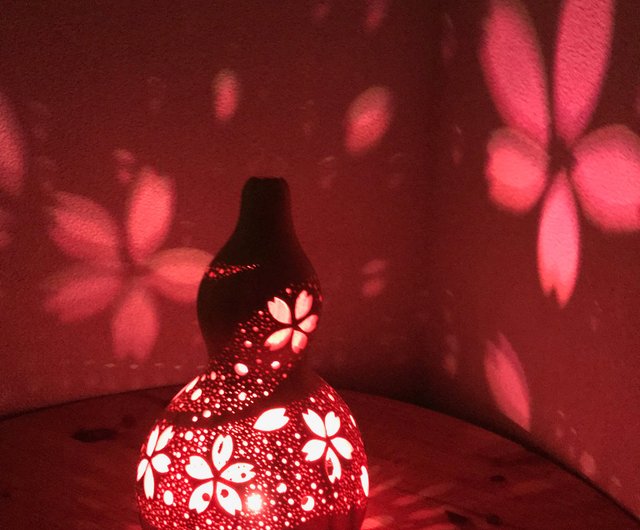 ひょうたんランプ 桜花モチーフ - ショップ Gourd Lamps つくばかぶき