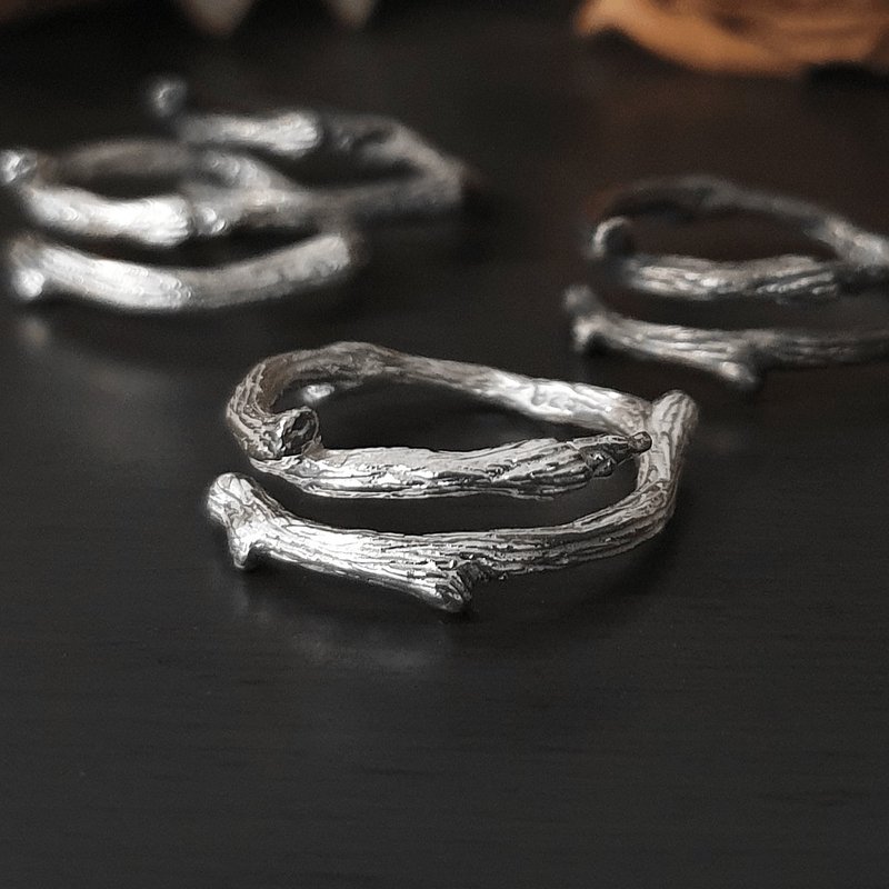 (925 Sterling Silver) Polished Branch Ring - 戒指 - 純銀 銀色