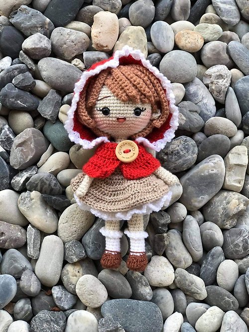aaniaacrochet Crochet doll , Little red riding hood , doll , toy , amigurumi , gift