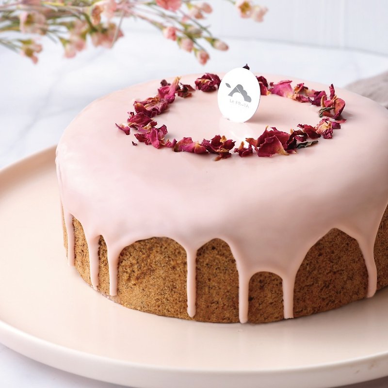 【La Fruta】Strawberry Rose Earl Pound Cake / 6 inches - เค้กและของหวาน - วัสดุอื่นๆ สึชมพู
