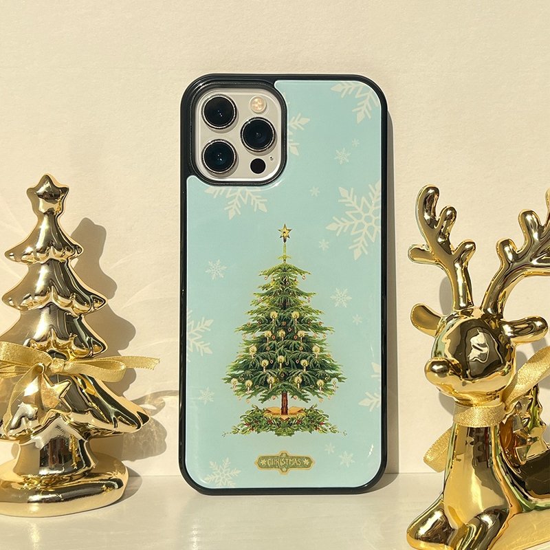 【Christmas Package】 Wishing Tree: Christmas Blue Phone Case - Phone Cases - Rubber 