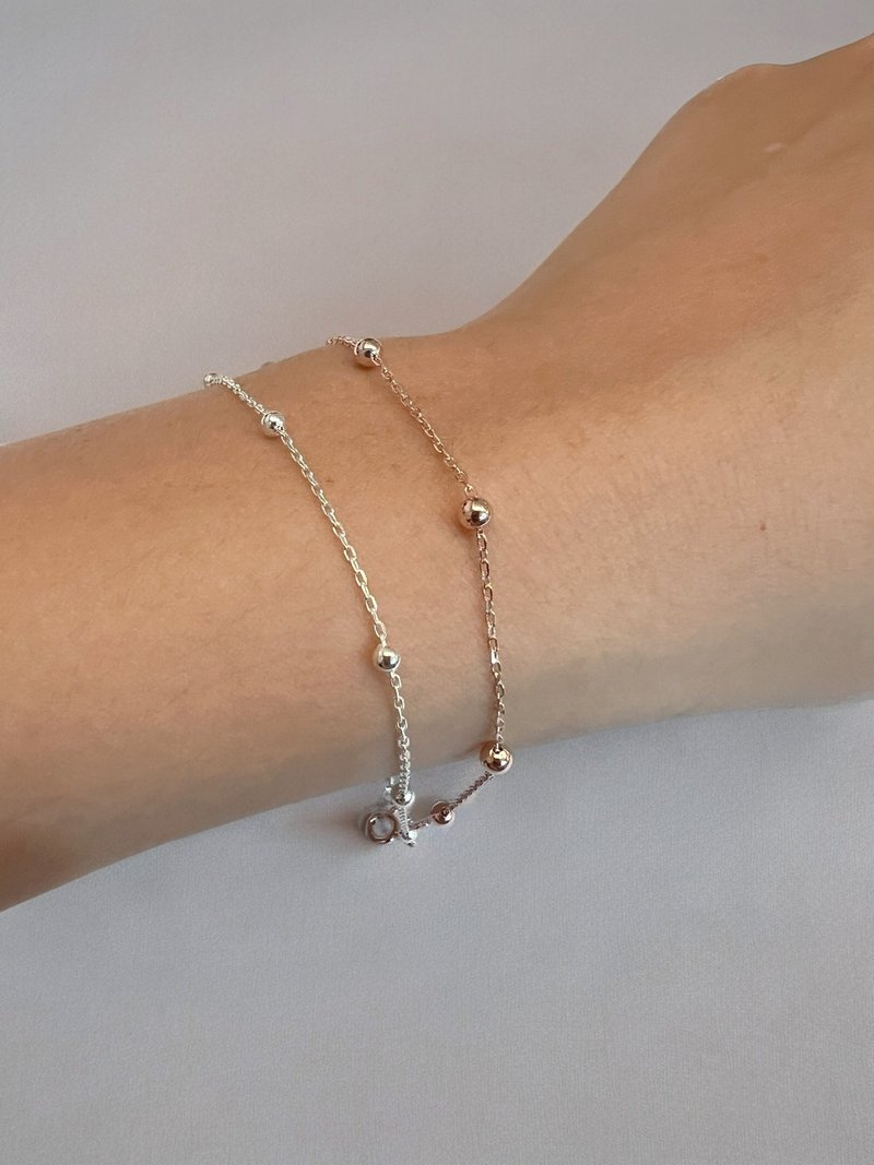 【Different】925 silver with 18K gold plated bracelet - Bracelets - Sterling Silver Silver