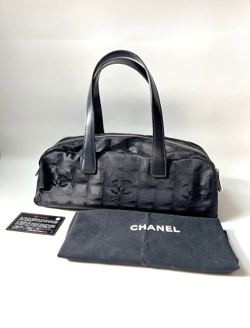 CHANEL travel line Boston bag Boston bag handbag Japanese medieval - Handbags & Totes - Nylon Black
