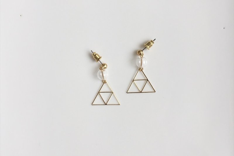 Floyd Triangle Bubble Brass Shape Earrings - Earrings & Clip-ons - Other Metals Gold