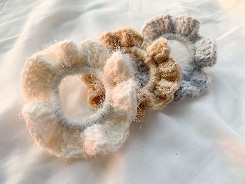 【Hair crochet hair ring】-Hand-knitting hair ring series - เครื่องประดับผม - ขนแกะ สีเทา