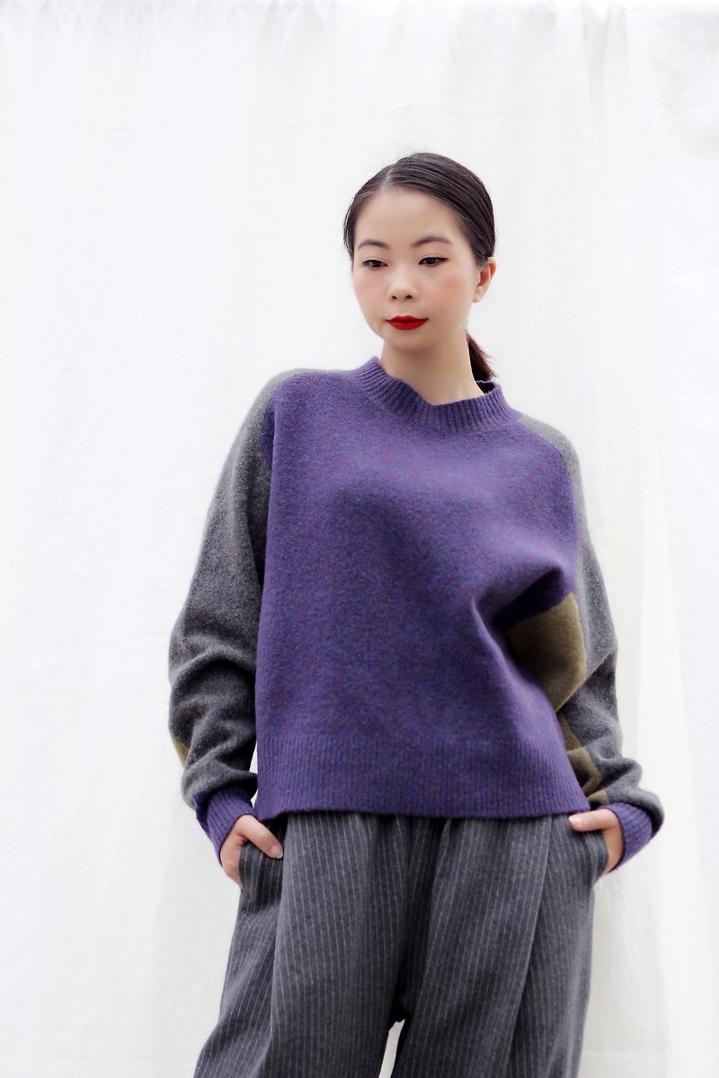 [Spot] color matching wool sweater - Women's Sweaters - Wool Multicolor
