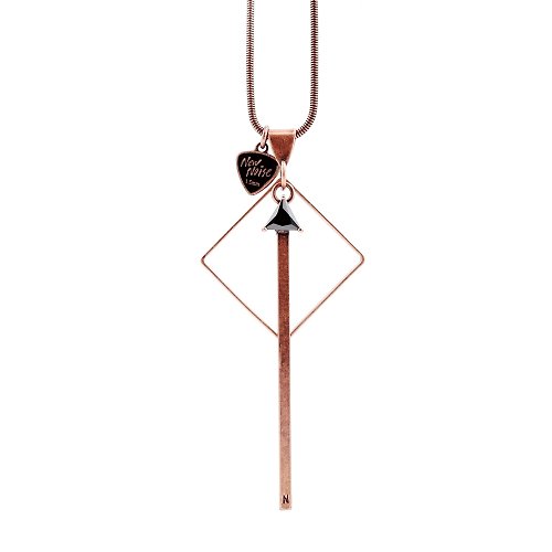 NEW NOISE 音樂飾品實驗所 菱型鋯石PICK項鍊-紅銅色 Diamond-shaped zircon necklace