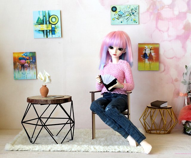 ミニチュア椅子木製ドールハウス家具最大 1:4 スケール BJD 人形