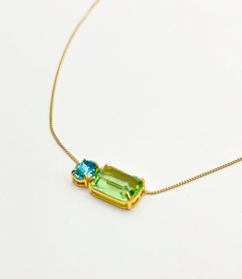 VenusVenus~Smile Series Crystal Necklace - Necklaces - Crystal Green