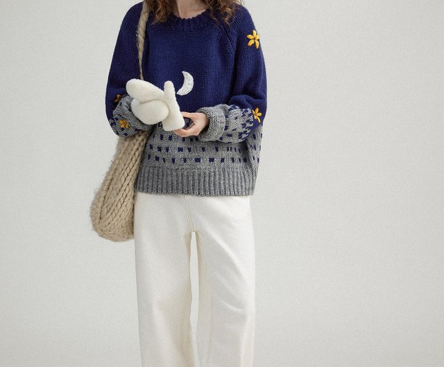 ★関税込★Letter from Moon★Shining Tweed Midi Skir.t★ The Moon Shines In Story 手刺繍羊毛ロービングセーター