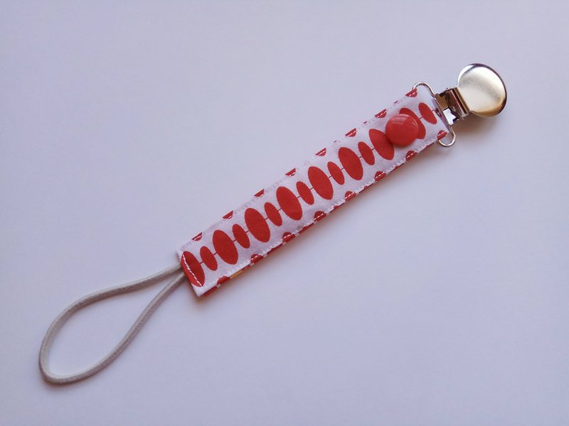 Round tinplate pacifier folder birth month gift elastic nipple clip vanilla pacifier available - อื่นๆ - ผ้าฝ้าย/ผ้าลินิน สีแดง