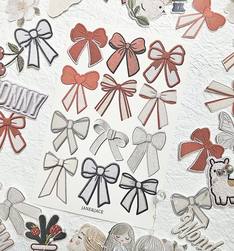Embroidered Patch Ribbon Paper - 貼紙 - 紙 