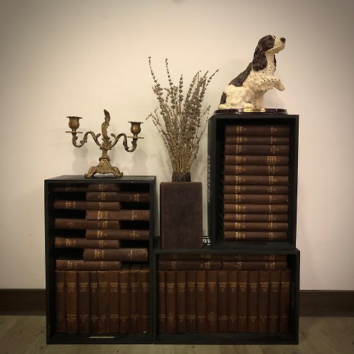 CT歐美老件古董雜貨舖 1855英國出版百年Walter Scott紀念版稀少完整48本作品集-附3木箱