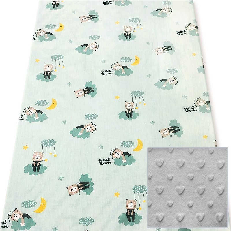 Minky多功能 點點顆粒 攜帶毯嬰兒毯冷氣毯被 灰色-睡覺小熊 - 嬰兒床/床圍/寢具 - 棉．麻 灰色