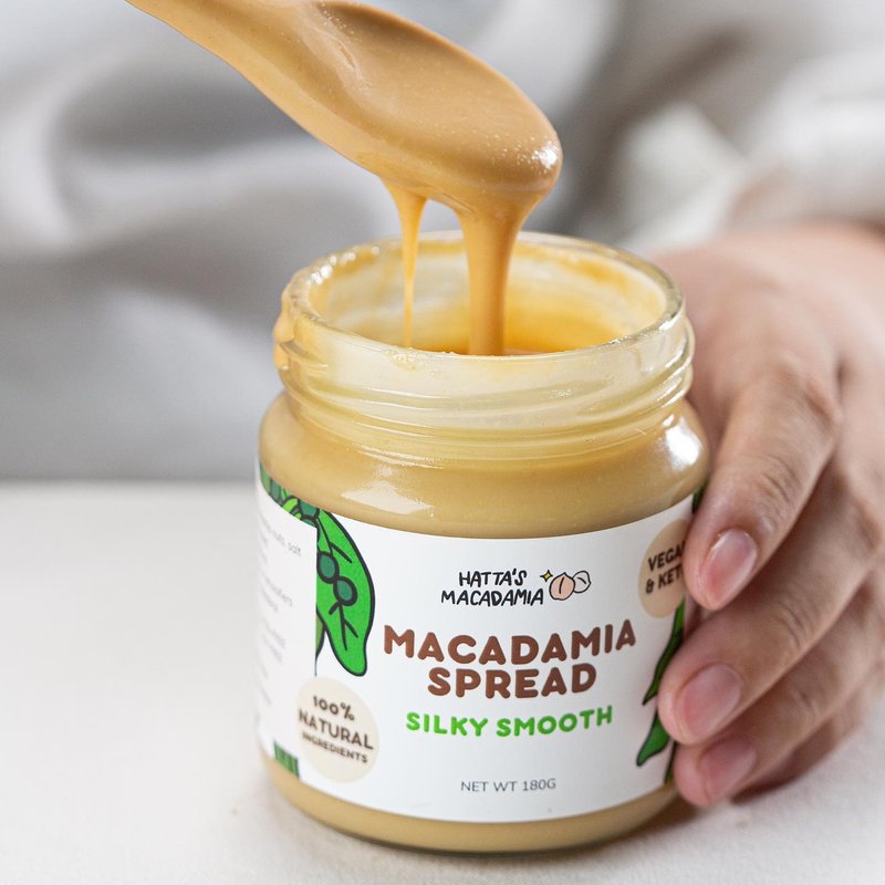 Clean Macadamia Spread (SILKY SMOOTH) 180g | Vegan, Keto, Healthy, Nut Butter - แยม/ครีมทาขนมปัง - วัสดุอีโค 